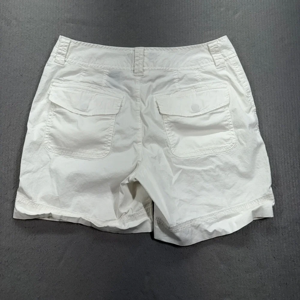 Eddie Bauer Rip Stop Shorts Womens 6 White Mid Rise Outdoor Casual